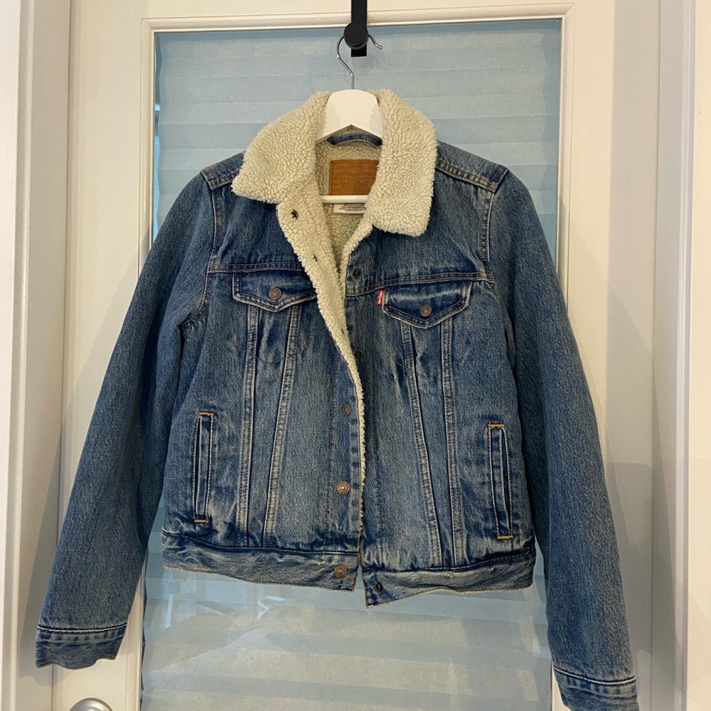 Levi's Blue Denim Jacket with Sherpa